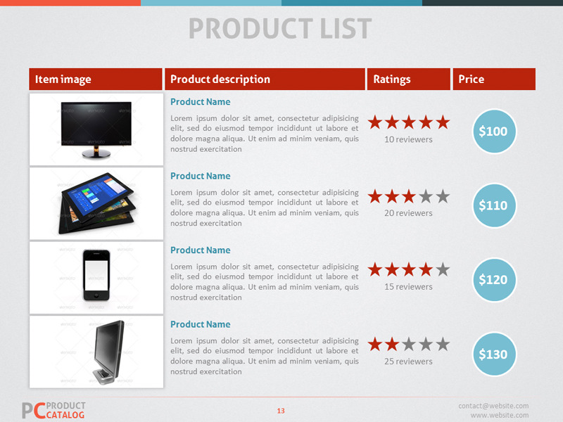 Product Catalog PowerPoint Template, Presentation Templates